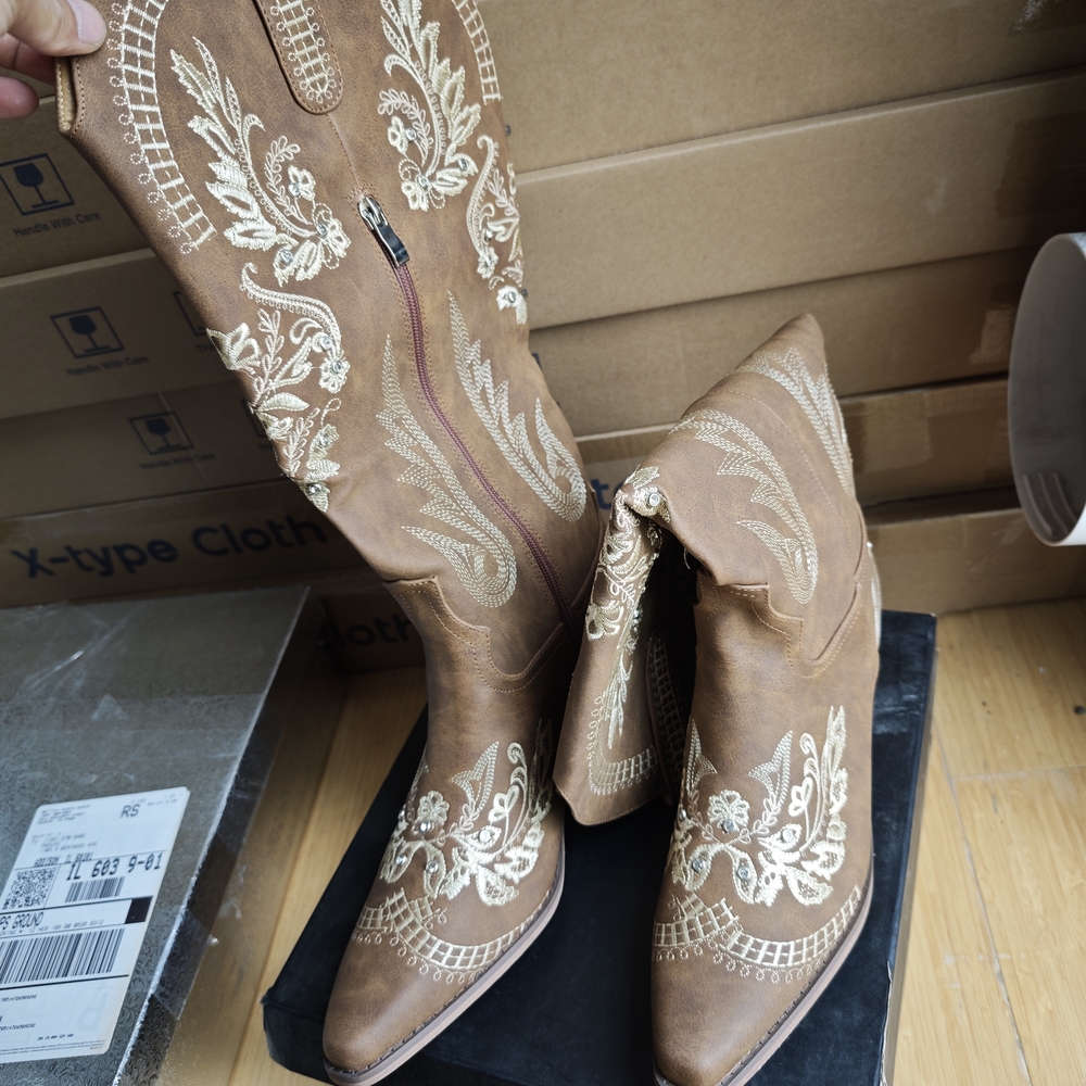 NEW Brown Heeled Boots with Elegant Design